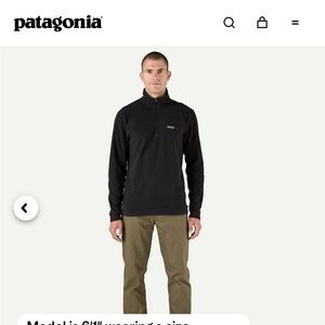 Patagonia Black Micro D Pullover Men’s size Large NWT